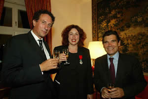 Staatsminister f&uuml;r Kultur Prof. Julian Nida-R&uuml;melin, Monika Griefahn und der franz&ouml;sische Botschafter in Deutschland S.E. Claude Martin